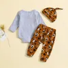 Kleidungssets Caoirhny Baby Jungen Western Outfit Bullenkopfdruck Langarm Rolpper und elastische Hosen Hut -Set Herbst Federkleidung