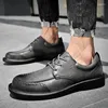 Casual Shoes Fashion Classic Men's Pierwotna skórzana koronkowa firma Office Business Commuter Bankiet garkiet