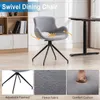 Swivel dineren accentstoelen set van 2, moderne boucle eetkamerstoel gestoffeerde fuzzy stoel met armen zwarte metalen benen voor woonkamer keuken slaapkamer kantoor