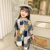 Set di abbigliamento salto per bambini 2024 Spring Summer Corean Casual Fashion Patchwork sciolto e comodo