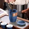 Juegos de té té creativos de viaje portátil 1 tetera 3 tazas bolsas de té gaiwán teeware teware cerámica y cerámica de olla china