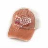 Donald Trump 2024 Baseball Caps Patchwork Washed Outdoor Make America Great Again Hat Republican President Mesh Sports Cap LL