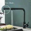 Küchenarmatur Golden Retractable Sink Mixer Tippen Sie auf zwei Modi und kaltes Wasserhahn 360 Grad Rotation