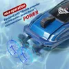 Mini RC Boat 5km/h Radio Remote Controlled High Speed Ship with LED Light Palm Boat Summer Water Toy Pool Toys Models Gifts 240417