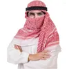 Berets Men Arab Shemagh Keffiyeh Scarpe musulman Turban Moyen-Orient Desert Hijab Head Wrap avec Costume de corde Aqel 138 cm