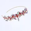 Kostuumaccessoires mode overdrijven rood kristal grote glanzende bruids bruidsfeestje strass sieraden ketting accessoires