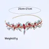 Kostuumaccessoires mode overdrijven rood kristal grote glanzende bruids bruidsfeestje strass sieraden ketting accessoires