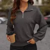 Women's T Shirts Womens 2024 Fall Fashion Quarter Zip Sweatshirts Half Tops For Women Ringer Tee Cotton Multi Pack