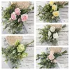 Wedding Flowers Artificial Fake Silk Roses Flower Bouquet for Home Bridal Shower Party El Festival Decorations