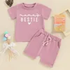 Vêtements Ensembles de vêtements d'été pour les petites filles de bébé mamas IE T-shirt Short Infant 3 6 12 18 24 mois 2T 3T 4T