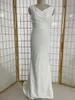 Party Dresses S Satin Light Wedding Dress Mori Series 2024 Bride Fishtail Travel Shooting Simple Out Gauze Drag Tail Small