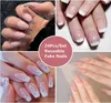 24PCSSet naakt kleur herbruikbare nep nagels luipaard extra lange kist valse tips elegant glanzende fluorescerende acryl fulll cover nagel6347157