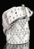 Moda luksusowy projektant błyszczący piękny diamentowy cyrkon kryształowy kwiat Kobieta skórzany pasek 110 cm 36 ft4969423