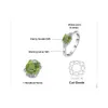 Ленточные кольца ювелирные изделия 1.1ct Natural Peridot 925 STERLLSILVER Solitaire R Для женщин модного драгоценного камня Weddgift J240429