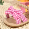 Sandalen Kidsun 2021 Neues Produkt Baby Sandalen Baby Frauenschuhe Bogen Prinzessin Gummi Sole Anti Slip Vorschule Erster Schritt Walker 2 Farbenl240429