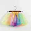 Baby Tutu Jirt For Girls Rainbow Colorful Tulle Mini Pettishirt Girl Kids Birthday Children Children Child Summer 240420