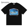 RHUDE Shirt Designer T-Mens T-Shirt Mode losen Kurzarm Sommerkleidung Vintage Hemden Frauen US-Größe S-XL Hochqualitäts-T-Shirts Kausale