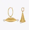 Dangle Kronleuchter übertriebener Nasenlippen Ohrringe für Frauen Boucle Oreille Femme Gold Farbohren Mode Schmuck 2022 Party E27618874