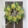 Dekorativa blommor hängande dörrkrans prydnadsplastskylt ljus färg främre bröllopsfest blomma hem dekoration