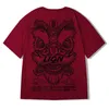 T-shirts masculins Été Mens imprimées Top Lion Dance Dance courte à manches Y2K T-shirt 2023 T-shirt surdimensionné à la mode Harajuku T-Hop T-shirt Street Outfitl2404