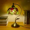 Tischlampen Temar Tiffany Lampe American Retro Wohnzimmer Schlafzimmer luxuriöse Villa El Buntglas Schreibtisch