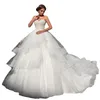 Robe de mariée de robe de bal de lacet de luxe 2024 Sweetheart Lace Up Ruffles Multilleuse Long Train Tulle Brides Bridal Gowns Princess Vestidos de Novias Customated