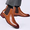 Mens Classic Retro Chelsea Boots Fashion Leather Ankel Men British Style Short Hightop Casual Shoes 240429