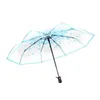 Umbrellas Automatic Umbrella Transparent Umbrella Thickening and Durable Rain and Wind Travel Portable Folding Automatic Umbrella Gifts