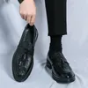 Sapatos casuais de couro de couro masculino Moda de mola de mola de torrez