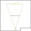 Colares de pingentes de colares pendentes 18k Cristal de ouro inglês Cadeias de colares letra de jóias de moda feminina entrega penda dhsvu