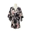 Basic casual jurken Designer Dress Dress Dames Summer Leaf Print 3/4 mouw jurk