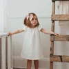 Abbigliamento per neonato per bambini estivi per bambini in cotone morbido semplice aline solido 240428