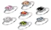 Taille 510 Bijoux de mode 925 STERLING Silver Round Cut Multi Gemmestones Topaz CZ Diamond Party Femmes Band de fiançailles de mariage Ring 2585211