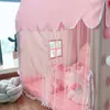 Grands enfants tentes tipi bébé jeu maison enfant Tente de Toy 1,35m Wigwam Filles pliantes Pink Princess Castle Child Room Decor 240419