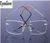 Retail 1pcs Nonscrew Menwomen Titanium Rimless Optical Frame Memory Titanium Recept Glass Ramar4404313