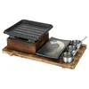 Sala de jantar solteiro e duplo utensílios fundidos de churrasco de churrasco de churrasco quadrado Bandeja de cozimento em estilos coreanos de churrasqueiro 240428
