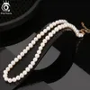 Orsa Jewels 925 Collier de tour de cou en argent sterling pour femmes 67 mm Culturé à la main Freashwater Pearl Chain Fashion Gift GPN25 240425