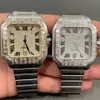 Pavimento de pavimento de aço inoxidável VVS Moissanite Watch Diamond D Color Diamond Custom Brand Mechanical Watches
