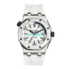 Luxus Uhren APS Factory Audemar Pigue Royal Oak Offshore Watch 42mm Edelstahl weißer Gummi Stnz