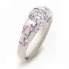 Bandringen Creatieve vrouwen Fashion Butterfly Rsilver Color ingelegde Witte Stone Engagement Rings For Women Bridal Weddjewelry J240429