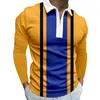 Herr t-skjortor herr t-shirt polo långärmad 3d digital tryckt rund halsgata trend topp man tees polos topps