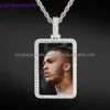 Personality Custom Made Photo with Square Necklace Pendant Moissanite Hip Hop Jewelry for Women Men Charming Gifts