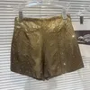 Shorts femininos 2024 Summer Catwalk Girl Rhinestone Fabric Moda Glossa Moda High Casual Calças Casuais Para Mulheres