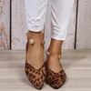 Casual Shoes Women's Flat 2024 Breattable Slip-On Outdoor Women Summer Fashion Point Toe Leopard Print Footwear