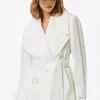 Capas de zanja para mujeres Superaen Primavera otoño 2024 Abrigo blanco elegante Solid Doble Samped Lace para mujeres