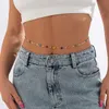 Ceintures de la chaîne de taille lactteo Chaîne de taille de ventre simple Crystal Crystal Beads Femme Bijoux Sexy Bikini Body Chaîne Summer Rave Party Party Accessoires D240430