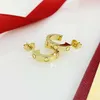 Met echte doos trendy nagelstijl oorbellen gouden oorbellen houden van c-vormige 18k damesmode met karwei originele oorbellen