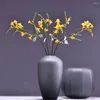 Fleurs décoratives Silk faux freesia fleur orchidées à la maison accessoires de décoration de décoration de mariage mariée bouquet bricolage matériau artificiel