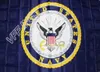 Blue US Navy Crest Seal Emblem Flag 3ft x 5ft polyesterbanner som flyger 150 90 cm Anpassad utomhus AF396945146