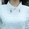 Camicette da donna magliette femminili primaverili e camicia in pizzo in stile autunno femmini